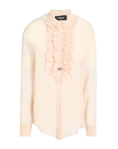 Dsquared2 Woman Shirt Apricot Size 10 Silk In Orange