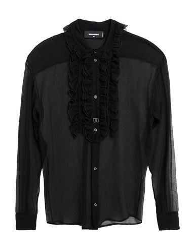 Dsquared2 Woman Shirt Black Size 10 Silk In Black
