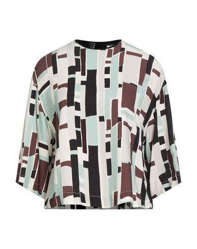 Alysi Crème Woman Top Beige Size 2 Viscose In Multi