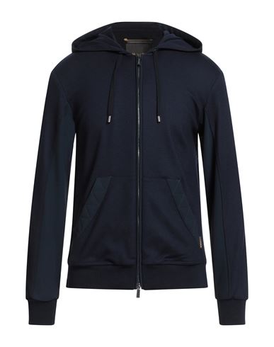 Moorer Man Sweatshirt Midnight Blue Size 40 Virgin Wool, Polyamide, Elastane In Black