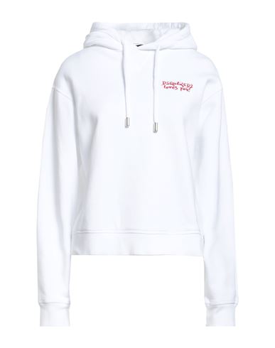 Dsquared2 Woman Sweatshirt White Size L Cotton, Elastane In White