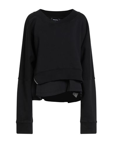Dsquared2 Woman Sweatshirt Black Size L Cotton In Black