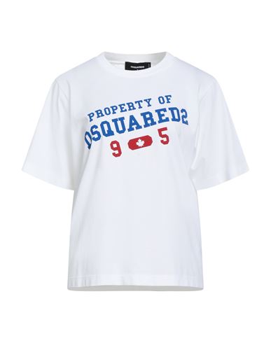 Dsquared2 Woman T-shirt White Size L Cotton In White