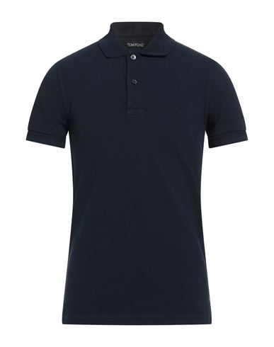 Tom Ford Man Polo Shirt Midnight Blue Size 36 Cotton In Blue