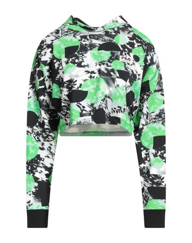 Fila Woman Sweatshirt Black Size S Viscose, Polyamide, Elastane In Green