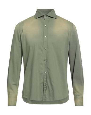 Giannetto Portofino Man Shirt Sage Green Size 16 ½ Cotton In Green