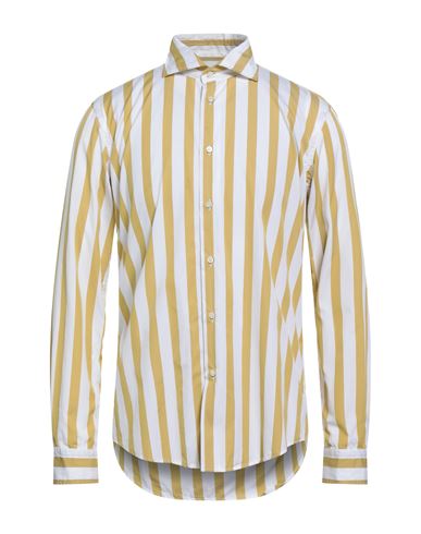 Brian Dales Man Shirt Mustard Size 17 Cotton In Multi