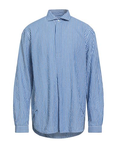 Brian Dales Man Shirt Blue Size 16 ½ Cotton, Linen In Blue