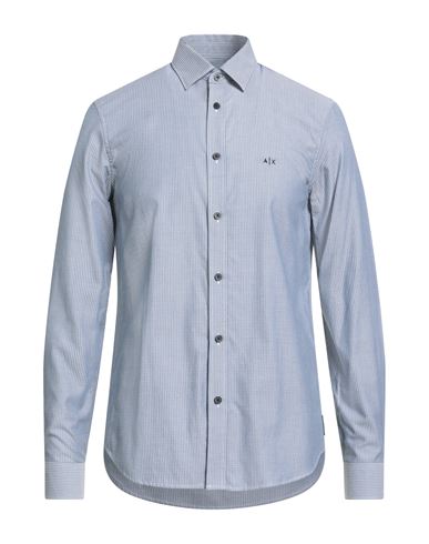 Armani Exchange Man Shirt Navy Size S Cotton In Blue