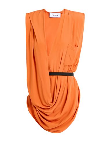Hache Woman Top Orange Size 6 Acetate, Silk In Orange
