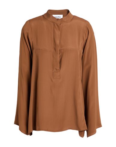 Hache Woman Top Brown Size 10 Acetate, Silk