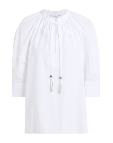 Max Mara Woman Top White Size 14 Cotton In White