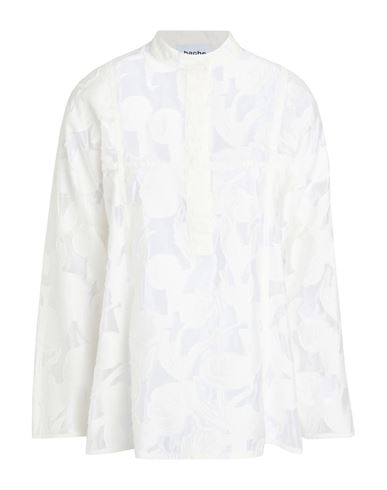 Hache Woman Top White Size 8 Viscose, Polyamide In White