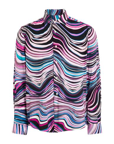 Brian Dales Man Shirt Black Size 17 Viscose In Purple