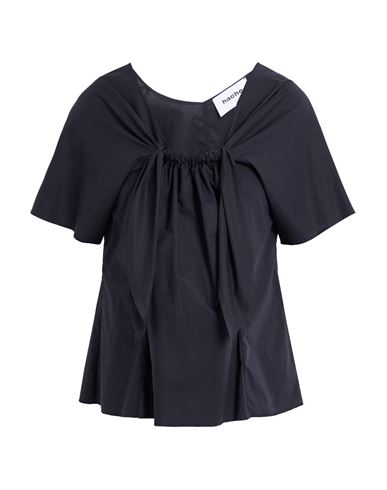Hache Woman Top Navy Size 8 Cotton In Blue