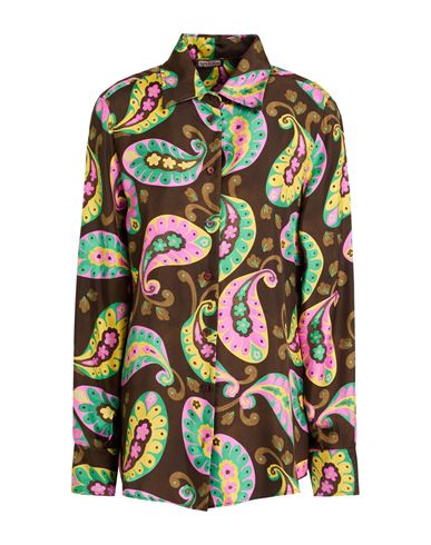 Maliparmi Malìparmi Woman Shirt Dark Brown Size 8 Silk In Multi