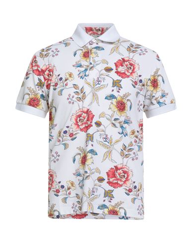 Etro Man Polo Shirt White Size L Cotton In Neutral