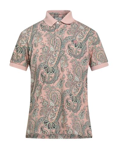 Etro Man Polo Shirt Light Pink Size L Cotton In Pink