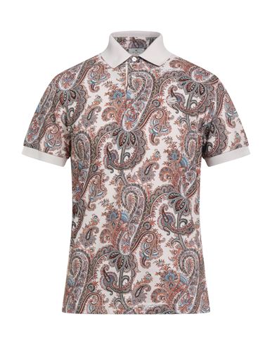 Etro Man Polo Shirt Cream Size L Cotton In Neutral