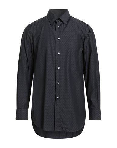 Brioni Man Shirt Black Size Xxl Cotton In Black
