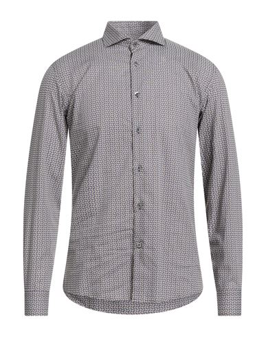 Grey Daniele Alessandrini Man Shirt Brown Size 15 ½ Cotton In Gray