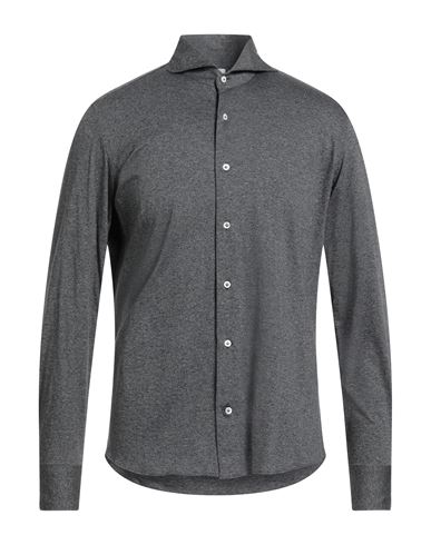 Giannetto Portofino Man Shirt Charcoal Size 15 ½ Cotton In Gray