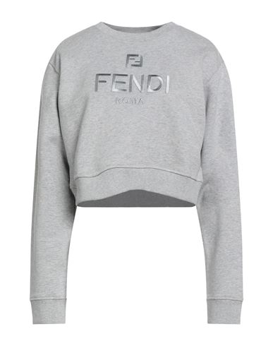 Fendi Woman Sweatshirt Light Grey Size L Cotton In Gray