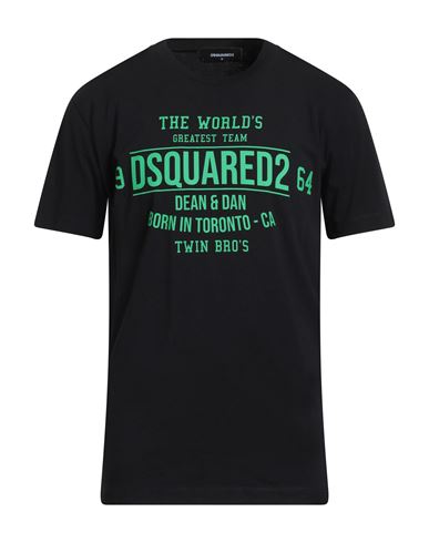 Dsquared2 Man T-shirt Black Size L Cotton In Animal Print