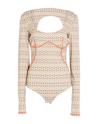 Patrizia Pepe Woman Bodysuit Beige Size 3 Recycled Polyamide, Elastane In Neutral
