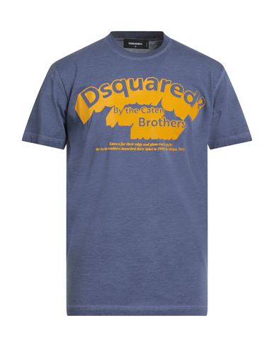 Dsquared2 Man T-shirt Slate Blue Size L Cotton In Blue