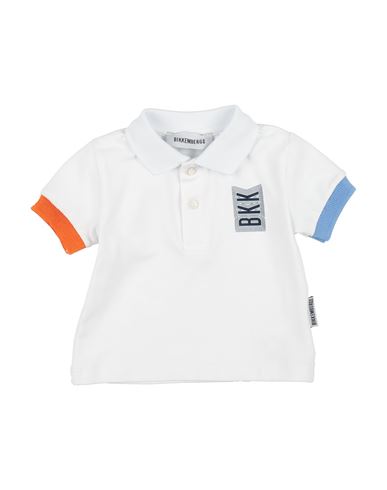 Bikkembergs Newborn Boy Polo Shirt White Size 0 Cotton, Elastane In Black