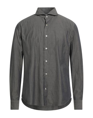 Giannetto Portofino Man Shirt Charcoal Size 17 ½ Cotton In Gray