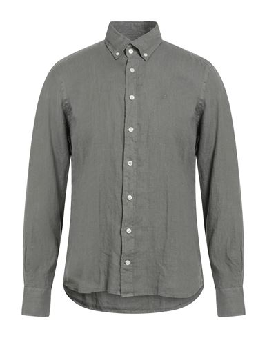 Hackett Man Shirt Sage Green Size Xxl Linen In Green