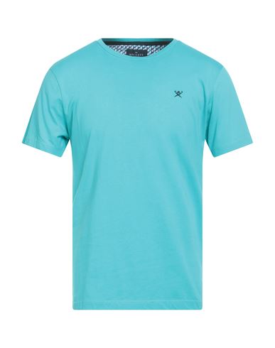 Hackett Man T-shirt Azure Size M Cotton In Blue