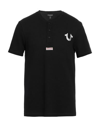 True Religion Man T-shirt Black Size L Cotton, Polyester In Black