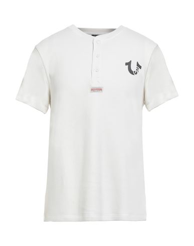 True Religion Man T-shirt Off White Size L Cotton, Polyester In White