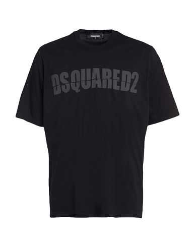 Dsquared2 Man T-shirt Black Size L Cotton In Black
