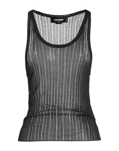 Dsquared2 Woman Top Black Size L Viscose, Polyester In Black