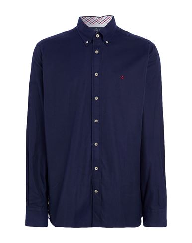 Hackett Man Shirt Navy Size Xxl Cotton In Blue