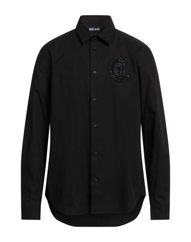Just Cavalli Man Shirt Black Size 48 Cotton In Black