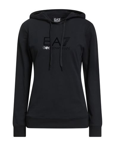 Ea7 Woman Sweatshirt Black Size Xxl Cotton, Elastane In Black