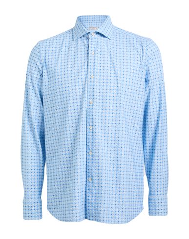 Ghirardelli Next Man Shirt Sky Blue Size 16 Polyamide, Elastane In Blue