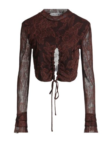 Haveone Woman Top Brown Size M Viscose, Polyamide, Polyester In Burgundy