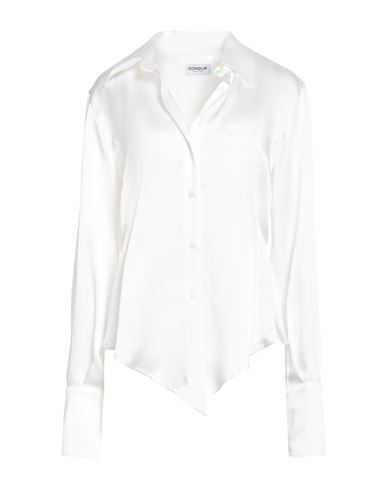 Dondup Woman Shirt White Size 12 Acetate, Viscose In White