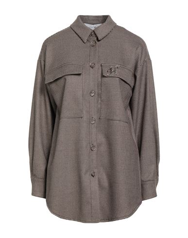 Haveone Woman Shirt Dark Brown Size M Polyester, Viscose, Elastic Fibres In Brown