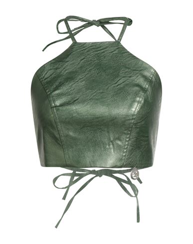 Gaelle Paris Gaëlle Paris Woman Top Green Size 4 Polyurethane In Green