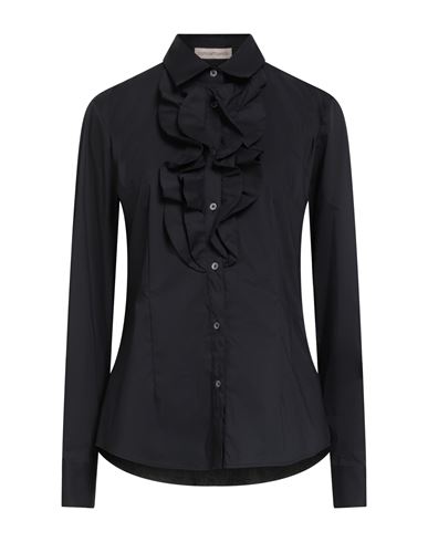 Camicettasnob Woman Shirt Black Size 10 Cotton, Polyamide, Elastane In Black