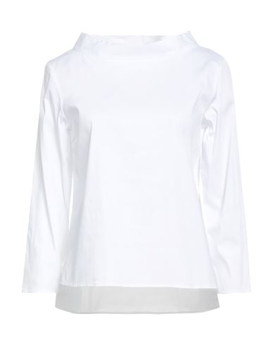 Xacus Woman Top White Size 10 Cotton, Polyamide, Elastane In White