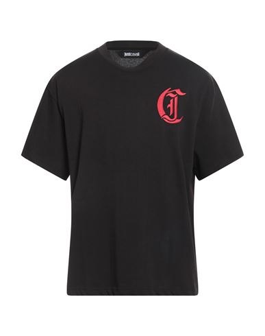 Just Cavalli Man T-shirt Black Size 3xl Cotton In Black