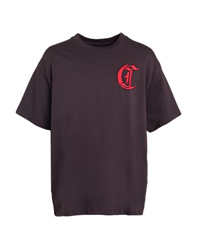 Just Cavalli Man T-shirt Plum Size Xxl Cotton In Purple